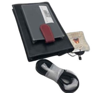 NWT Milo Womens Black Leather Zip-Around Wallet W/Crossbody Strap